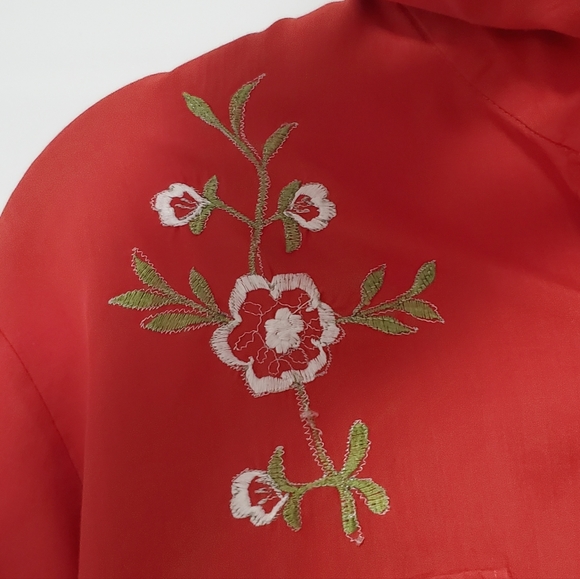 Champion Westerns Vintage Long Sleeve Button-Up Red Shirt Pearlescent Snaps - Picture 3 of 6